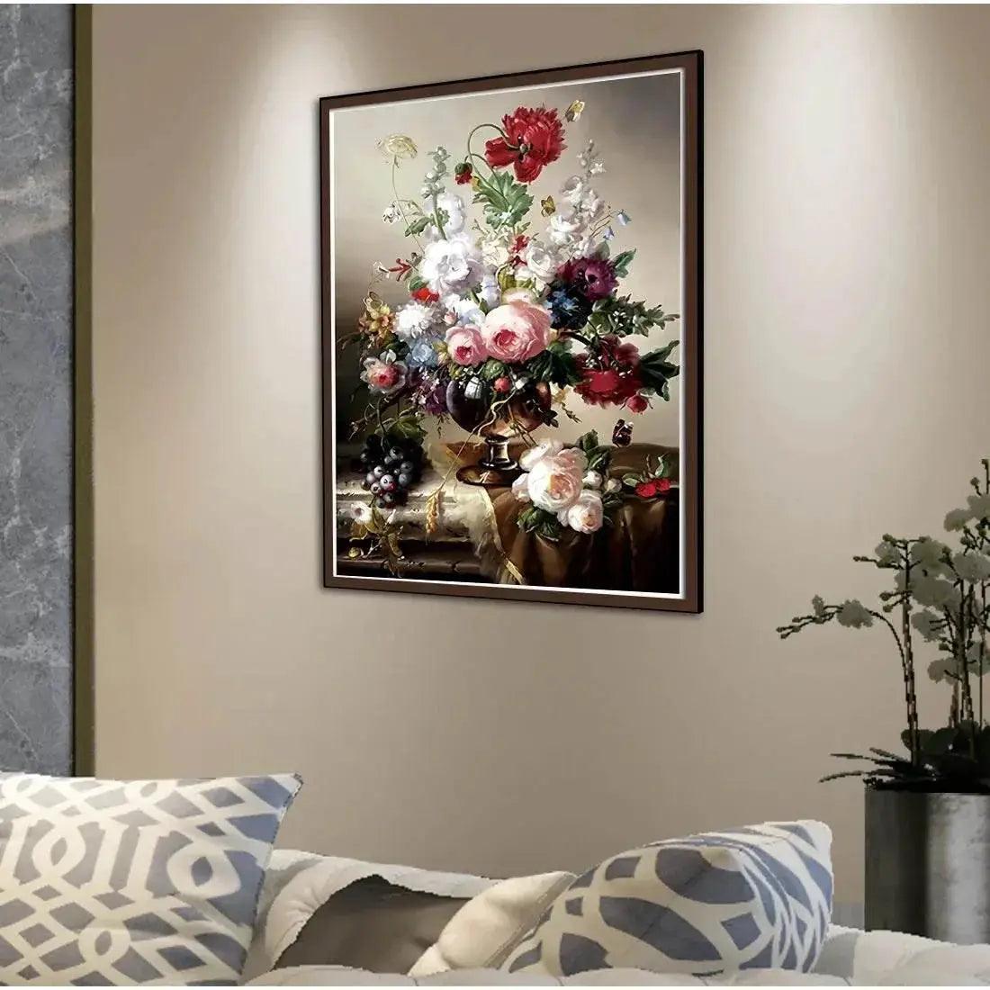  Blooming Floral Cross Stitch DIY Kit - 11CT & 9CT Cotton Thread Embroidery for Home Decor Handicrafts -  ToylandEU™