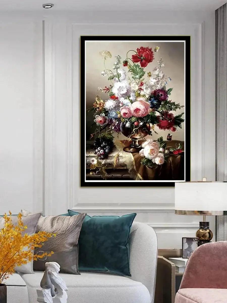  Blooming Floral Cross Stitch DIY Kit - 11CT & 9CT Cotton Thread Embroidery for Home Decor Handicrafts -  ToylandEU™
