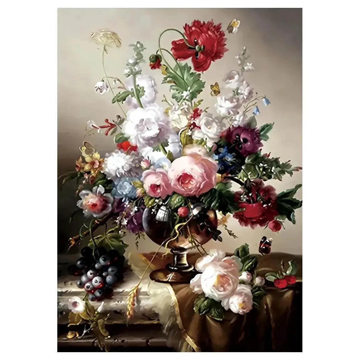  Blooming Floral Cross Stitch DIY Kit - 11CT & 9CT Cotton Thread Embroidery for Home Decor Handicrafts -  ToylandEU™