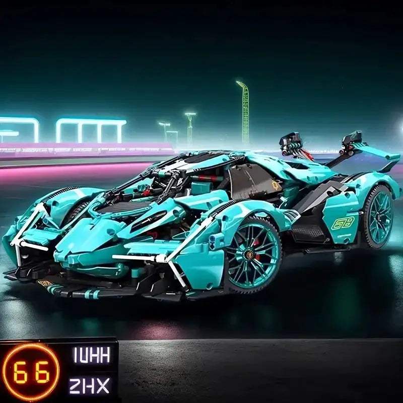  Blue 1248 Piece Sports Car Building Set Realistic Model -  ToylandEU™