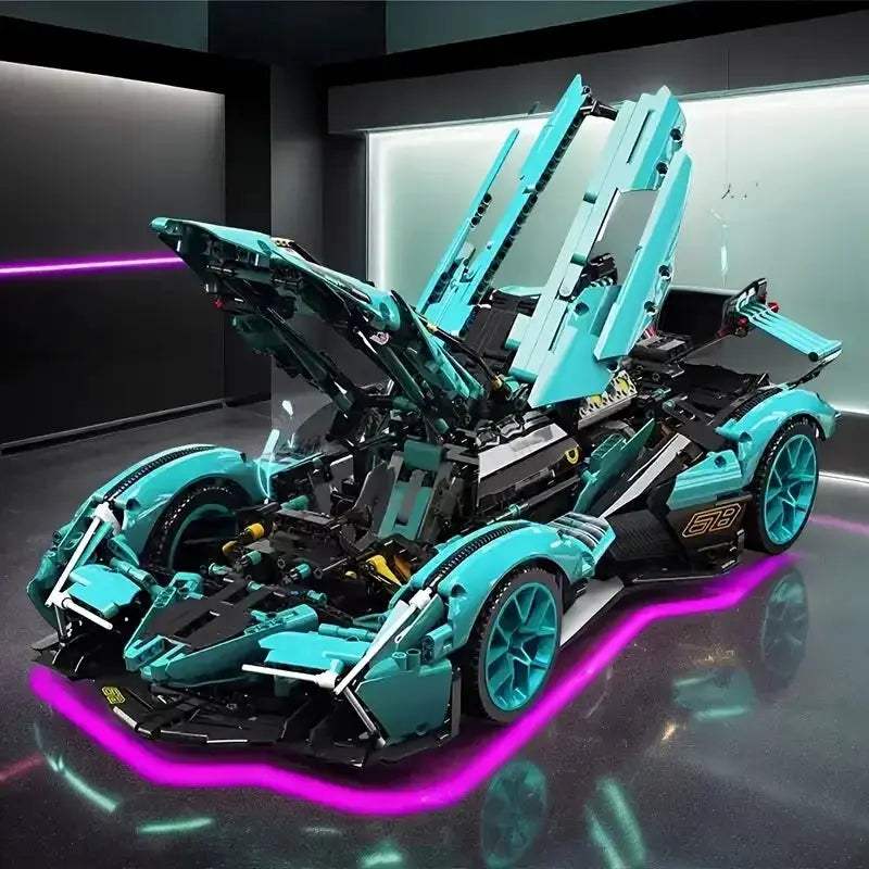  Blue 1248 Piece Sports Car Building Set Realistic Model -  ToylandEU™