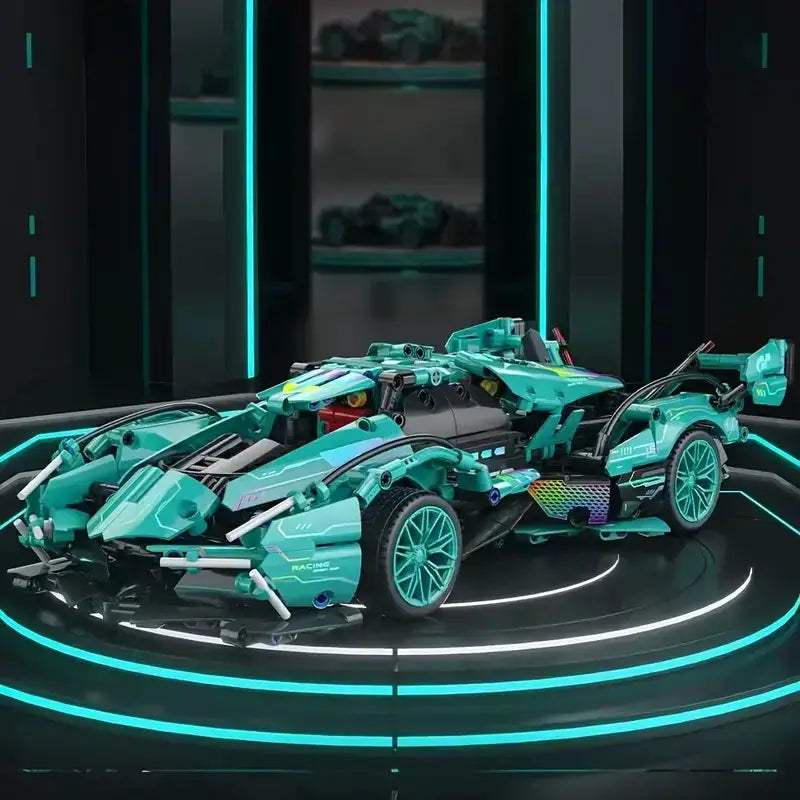  Blue 1248 Piece Sports Car Building Set Realistic Model -  ToylandEU™