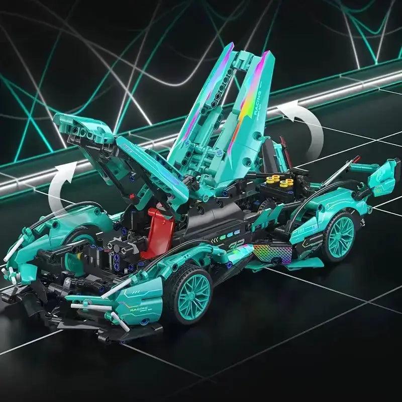  Blue 1248 Piece Sports Car Building Set Realistic Model -  ToylandEU™