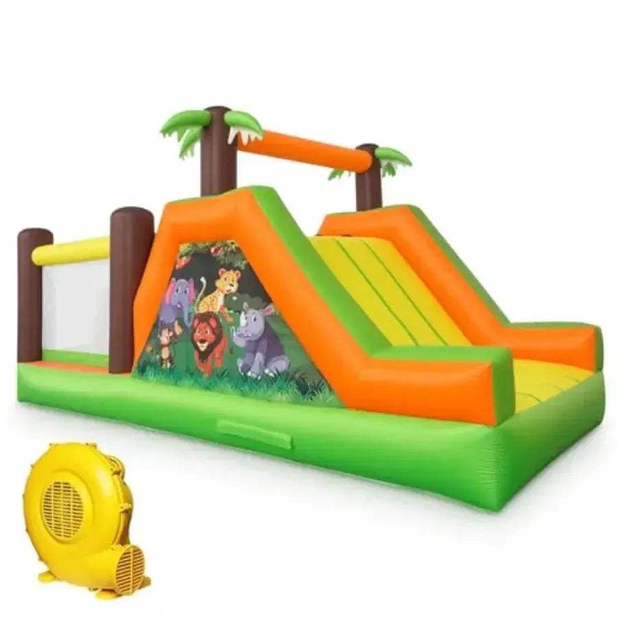 Blue 5-In-1 Bounce House With Slide And Climb Wall - ToylandEU