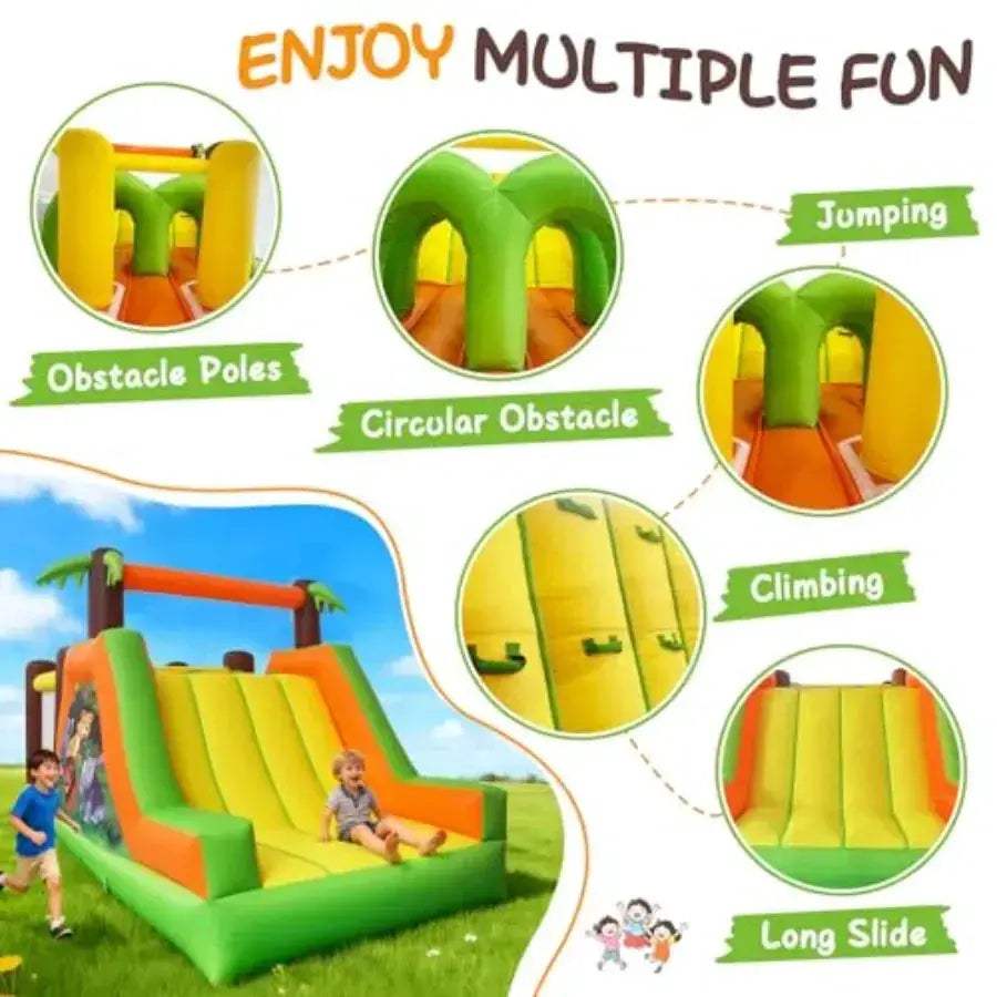 Blue 5-In-1 Bounce House With Slide And Climb Wall - ToylandEU