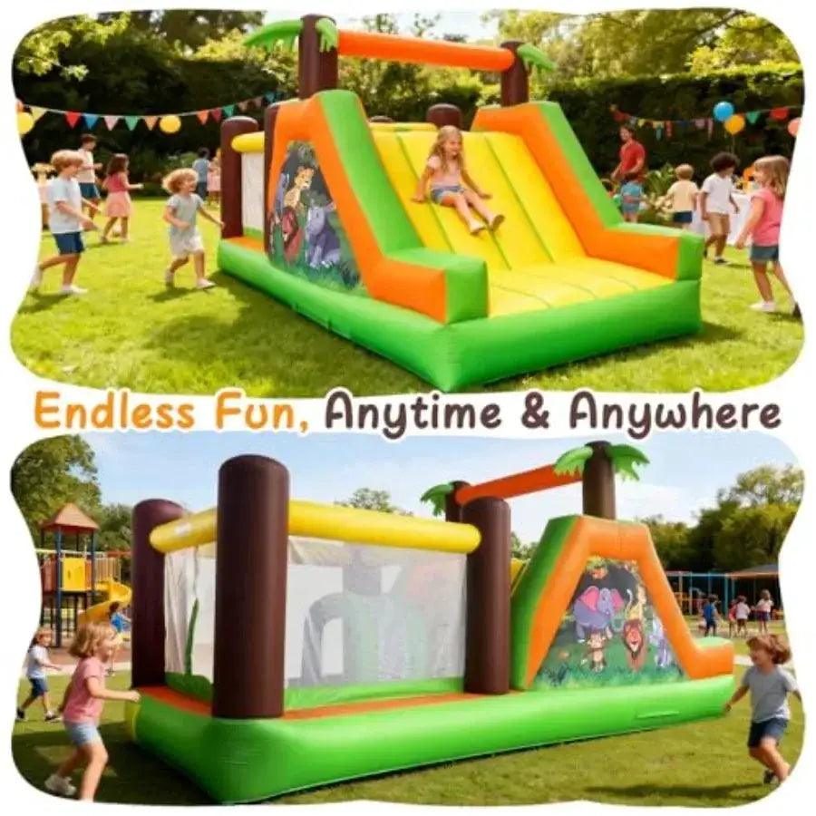  Blue 5in1 Bounce House Durable With Slide And Climb -  ToylandEU™