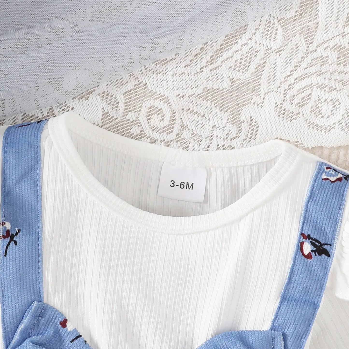 Blue Bow Soft Crushed Fabric Long Sleeve Baby Dress - ToylandEU