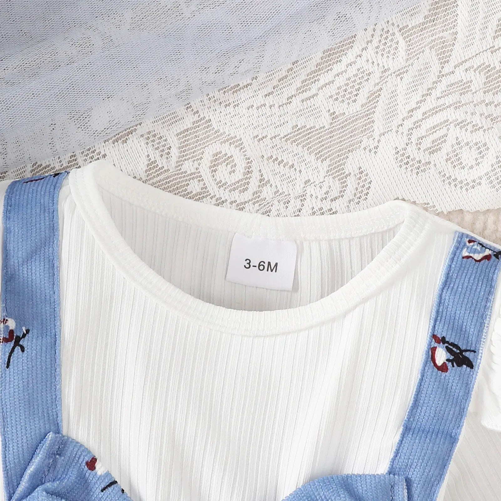 Blue Bow Soft Crushed Fabric Long Sleeve Baby Dress - ToylandEU