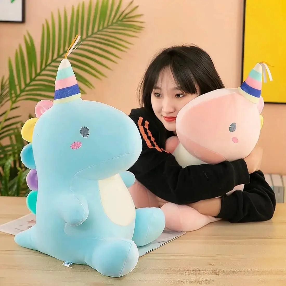  Blue Dinosaur Plush Cozy Pillow Toy For Kids 30cm -  ToylandEU™
