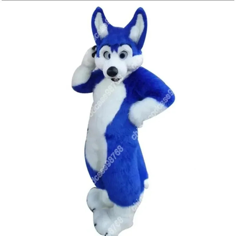 Premium Blue Fox Dog Mascot Costume With Head Included