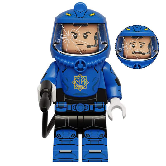 Blue Hazmat Minifigure | Brick Compatible | Toylandeu™