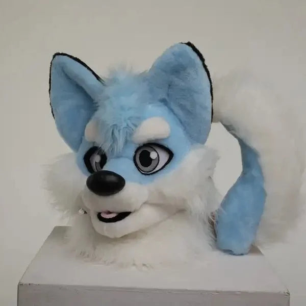 Blue Husky Fursuit Head and Tail for Adults Mascot Costume