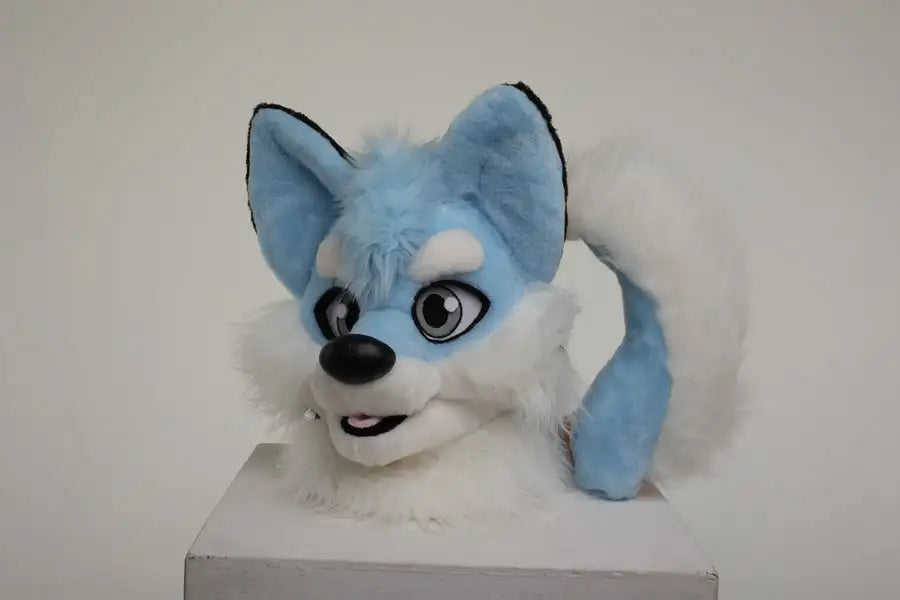 Blue Husky Fursuit Head and Tail for Adults Mascot Costume