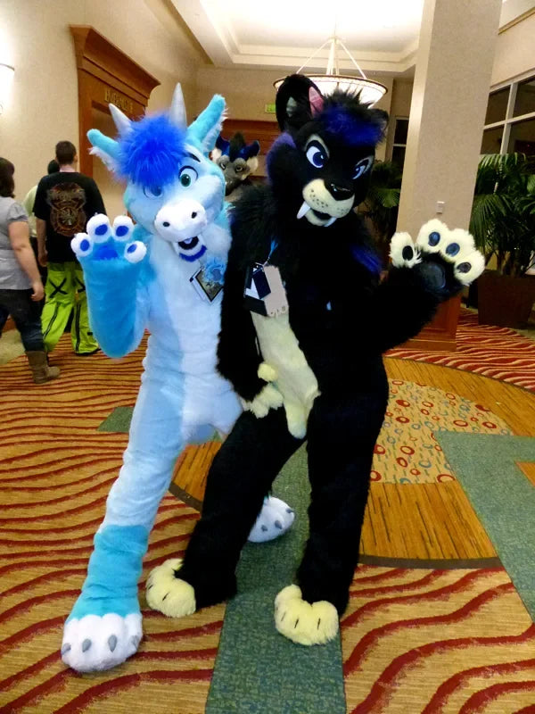 Blue Husky Fursuit Costume Mascot for Adults Realistic Tail
