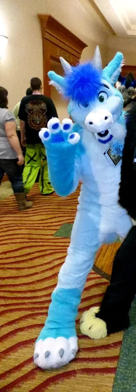 Blue Husky Fursuit Costume Mascot for Adults Realistic Tail