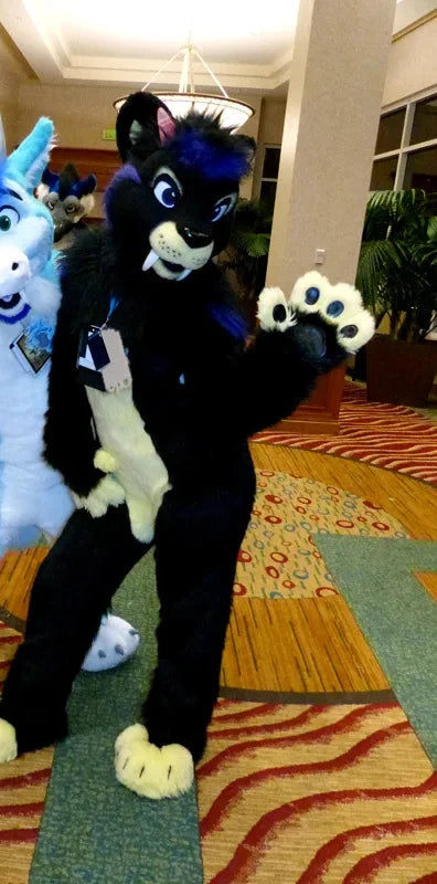 Blue Husky Fursuit Costume Mascot for Adults Realistic Tail