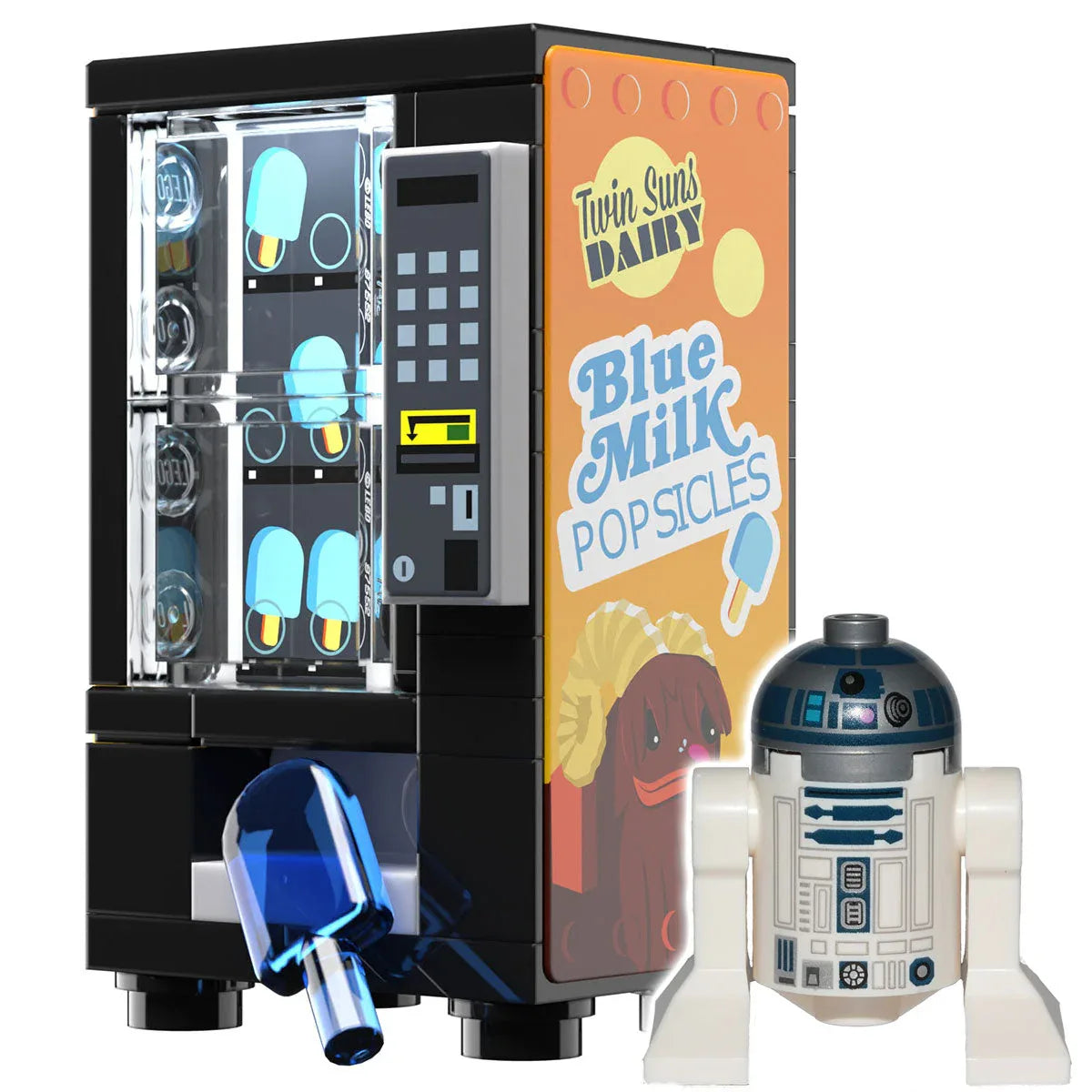 Blue Milk Popsicle Vending Machine With R2D2 Figure Collectible Display Gadget - ToylandEU