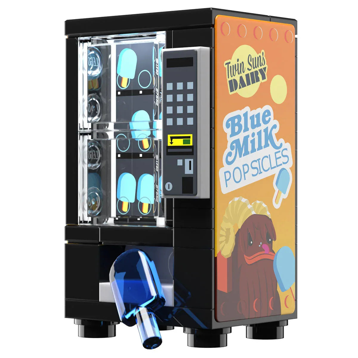LEGO Blue Milk Popsicle Vending Building Set For Minifigs Figure Scale Display Accessory - ToylandEU
