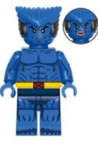 Blue Mutant Scholar Custom Figure, Lego Compatible, Standard Figure Size, Plastic Construction - ToylandEU