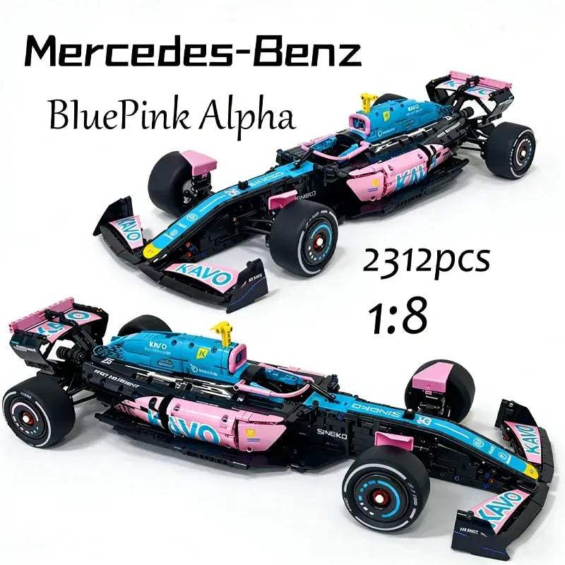 Blue Pink Racing Car Building Block Kit 2312 Pieces DIY - ToylandEU