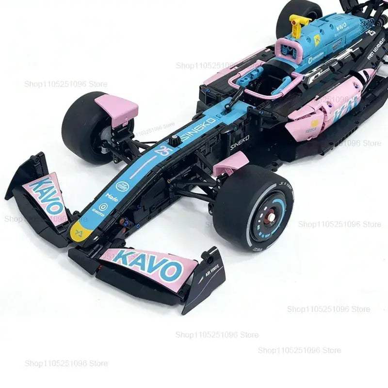 Blue Pink Racing Car Building Block Kit 2312 Pieces DIY - ToylandEU