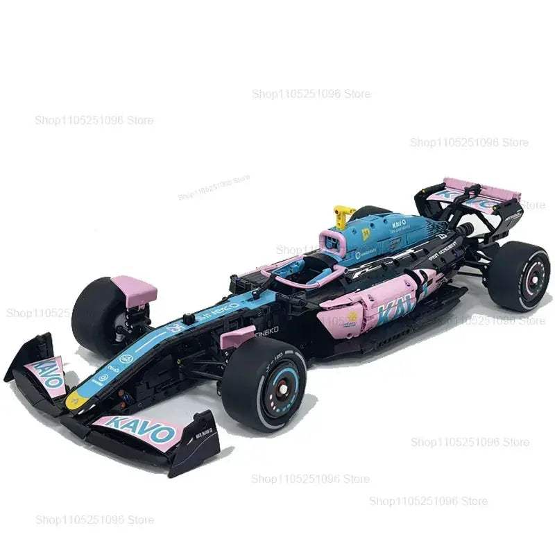 Blue Pink Racing Car Building Block Kit 2312 Pieces DIY - ToylandEU