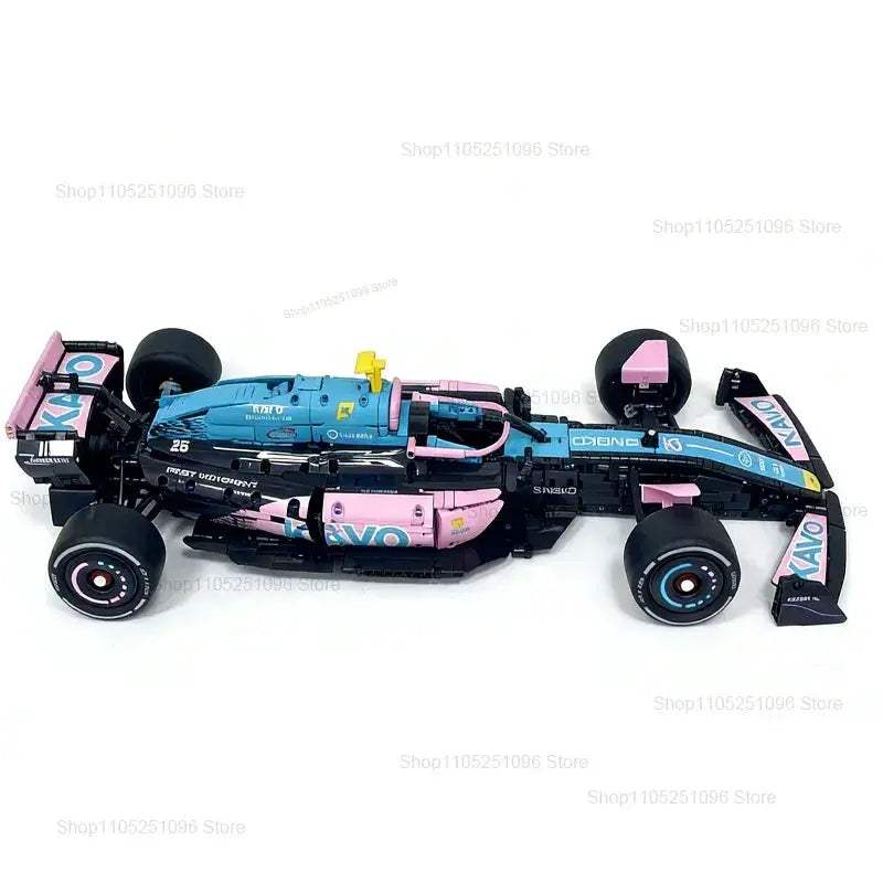 Blue Pink Racing Car Building Block Kit 2312 Pieces DIY - ToylandEU
