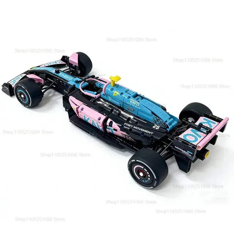 Blue Pink Racing Car Building Block Kit 2312 Pieces DIY - ToylandEU