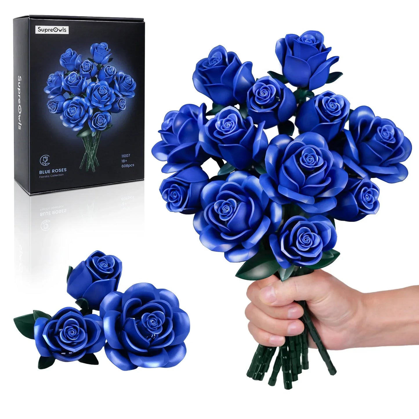 Blue Rose Building Blocks Set For Customizable Home Decor - ToylandEU