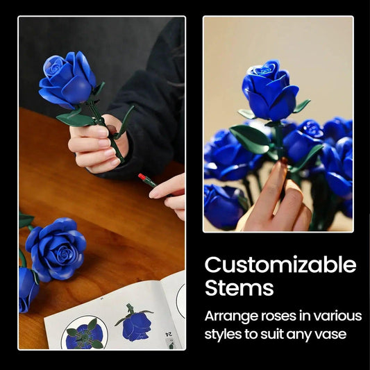  Blue Rose Building Blocks Set Lego Self Locking -  ToylandEU™