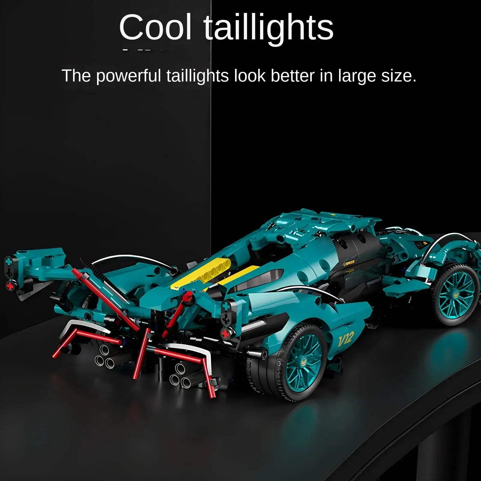 Blue V12 RC Roadster Building Block Car With Remote Control - ToylandEU
