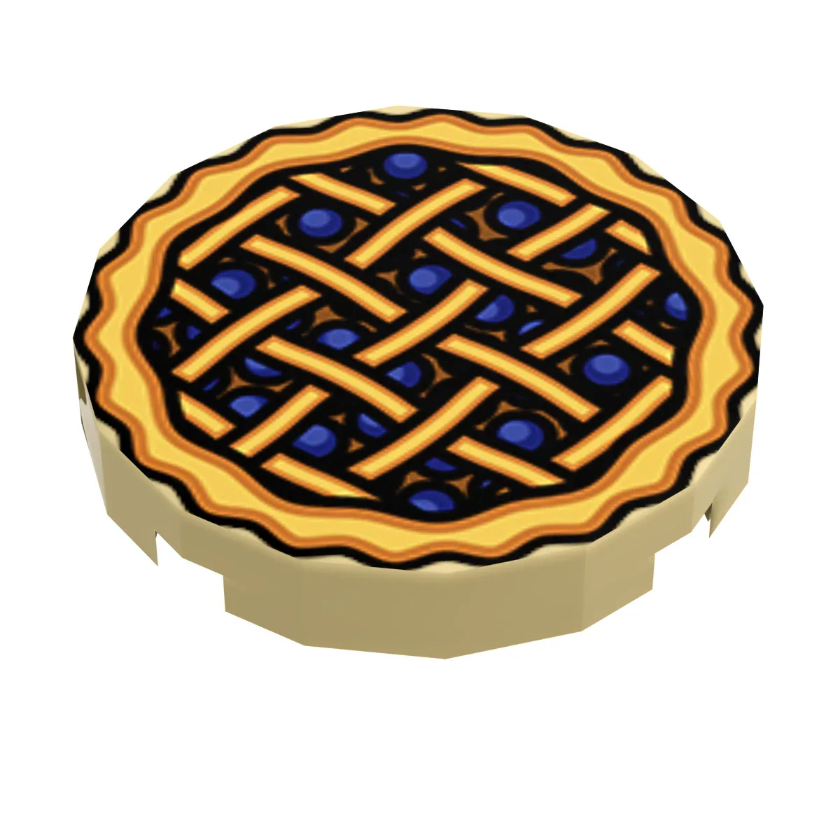 Blueberry Pie (2x2 Tile) made using LEGO part - B3 Customs - ToylandEU