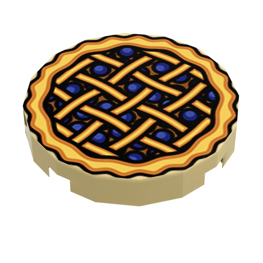 Blueberry Pie (2x2 Tile) made using LEGO part - B3 Customs - ToylandEU