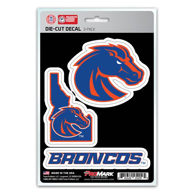 Boise State Broncos Die Cut Decal Three Pack Vinyl - ToylandEU