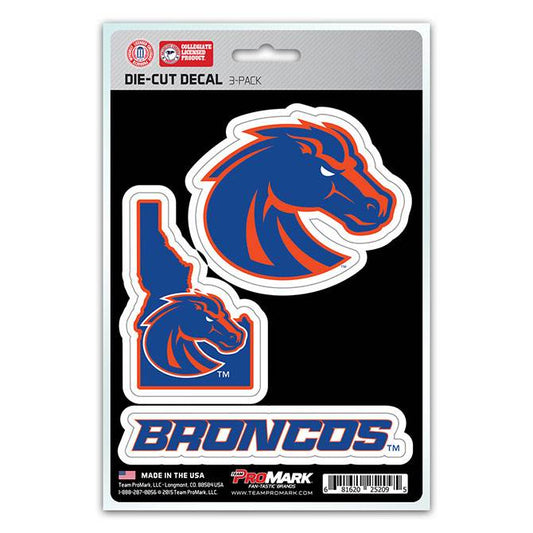 Boise State Broncos Die Cut Decal Three Pack Vinyl - ToylandEU
