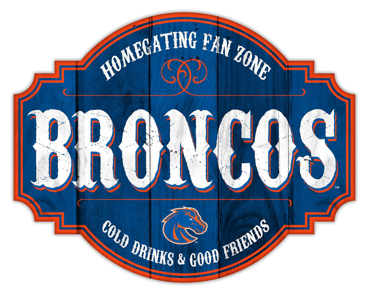 Boise State Broncos Sign Wood 12 Inch Homegating Tavern - ToylandEU