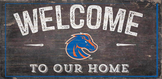 Boise State Broncos Wood Sign 6x12 Welcome Home Rope Hanging - ToylandEU