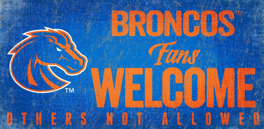 Boise State Broncos Wood Sign Welcome 12x6 Special Order - ToylandEU