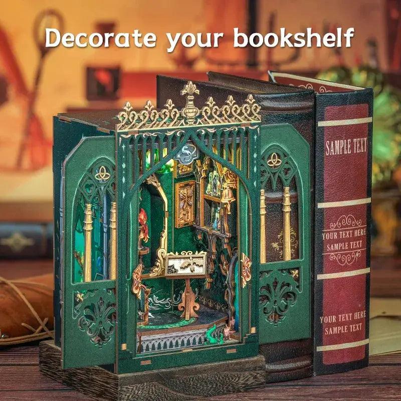  Book Nook DIY Mini Dollhouse With Lighted Wood Shelf -  ToylandEU™