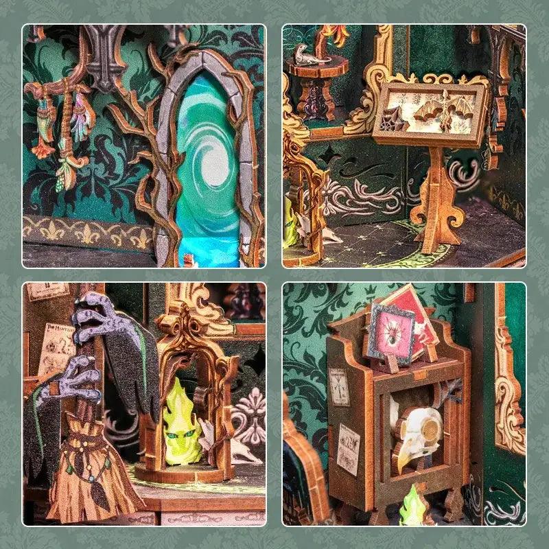  Book Nook DIY Mini Dollhouse With Lighted Wood Shelf -  ToylandEU™