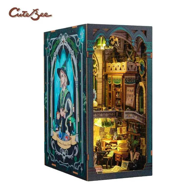 Book Nook Dollhouse With LED Night Light for Bookshelf - ToylandEU