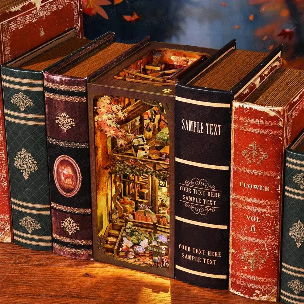 Book Nook Kit 3D Wooden Puzzle Dollhouse Bookshelf Home Decor - ToylandEU
