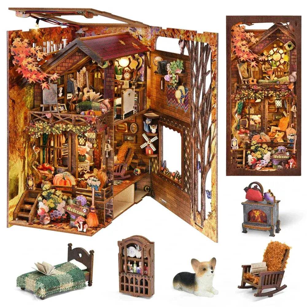 Book Nook Kit 3D Wooden Puzzle Dollhouse Bookshelf Home Decor - ToylandEU