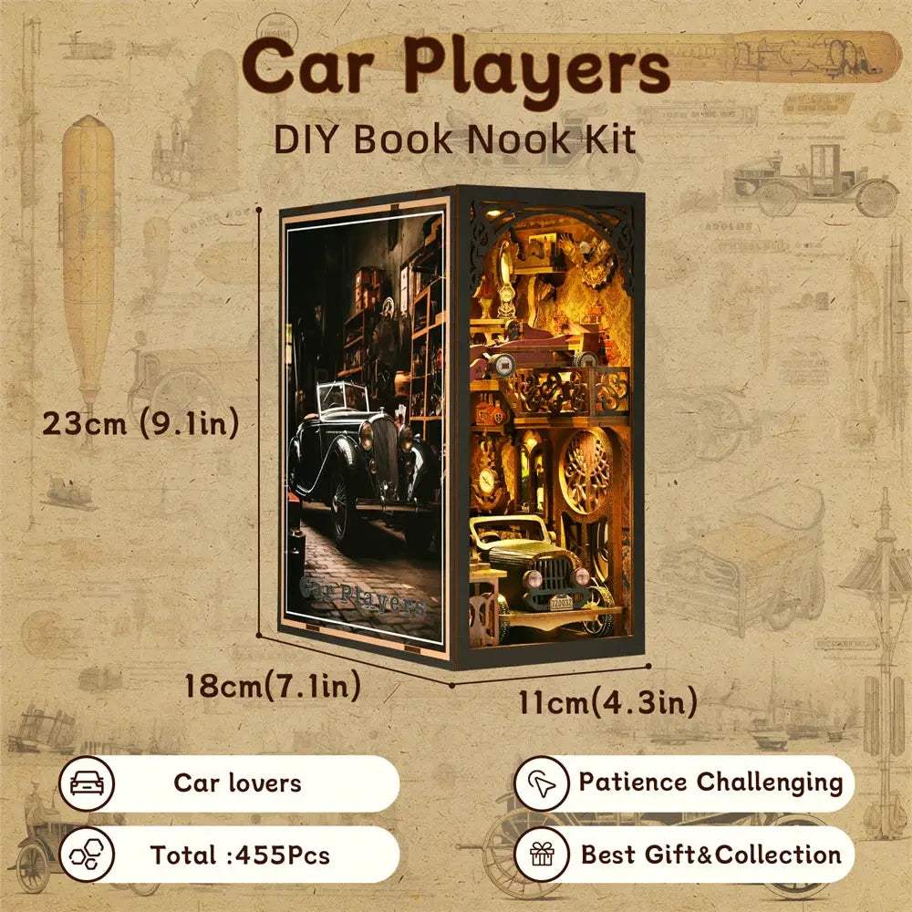  Book Nook Kit Classic Car Wood Puzzle Decor -  ToylandEU™