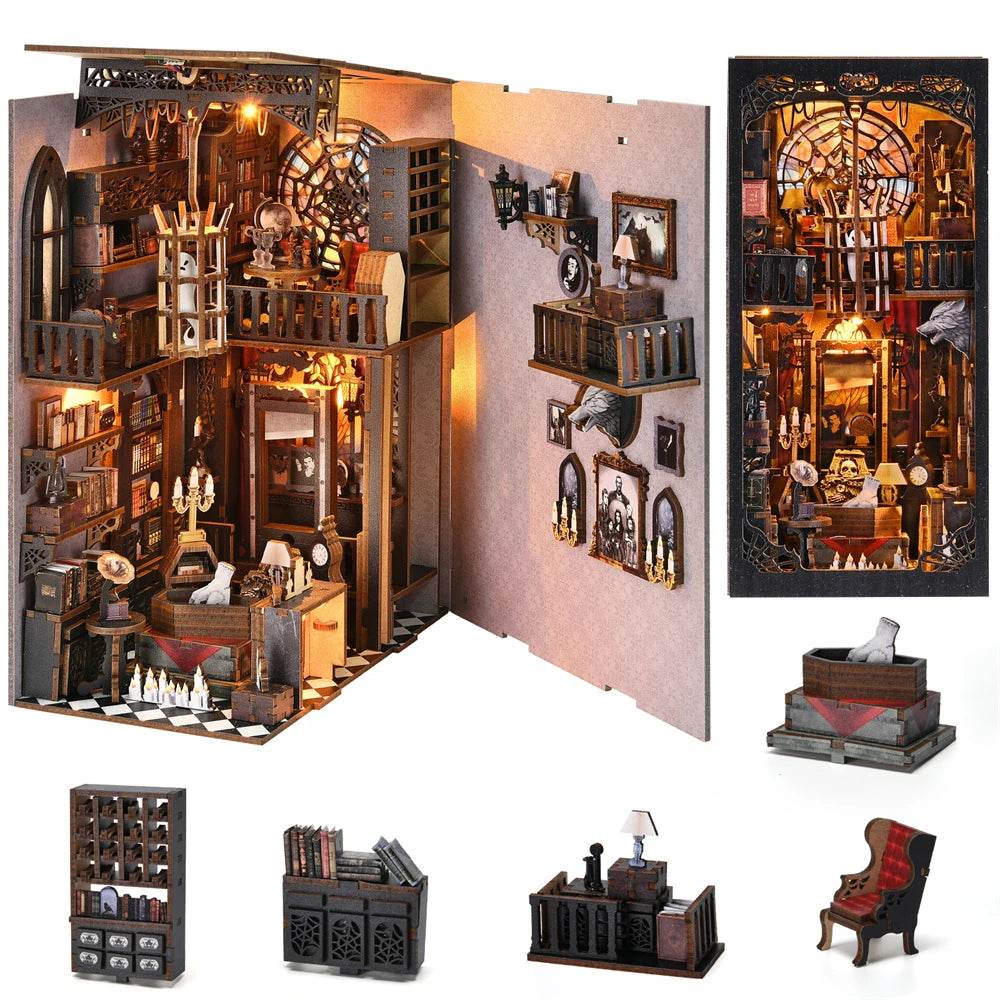 Book Nook Kit The Addams Family DIY Wooden Puzzle Home Decor - ToylandEU