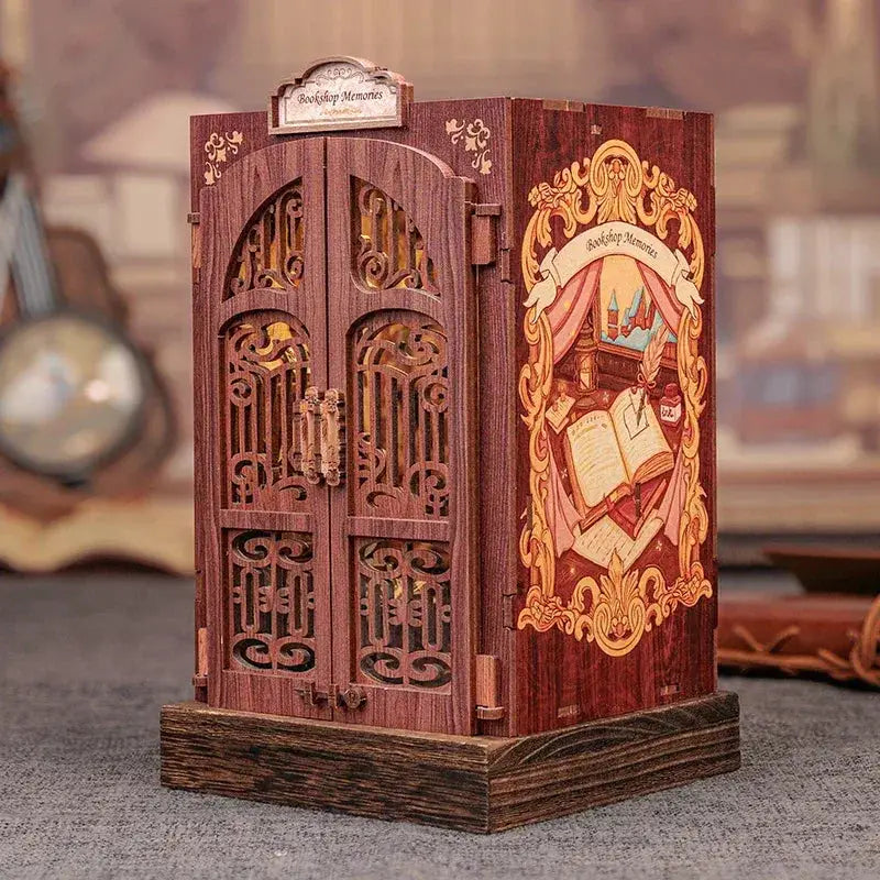 Book Nook Kit With Light Miniature Wooden Dollhouse - ToylandEU