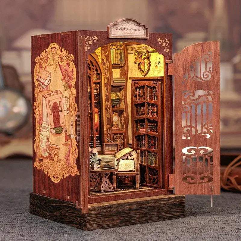  Book Nook Kit With Light Wooden Dollhouse Premium -  ToylandEU™
