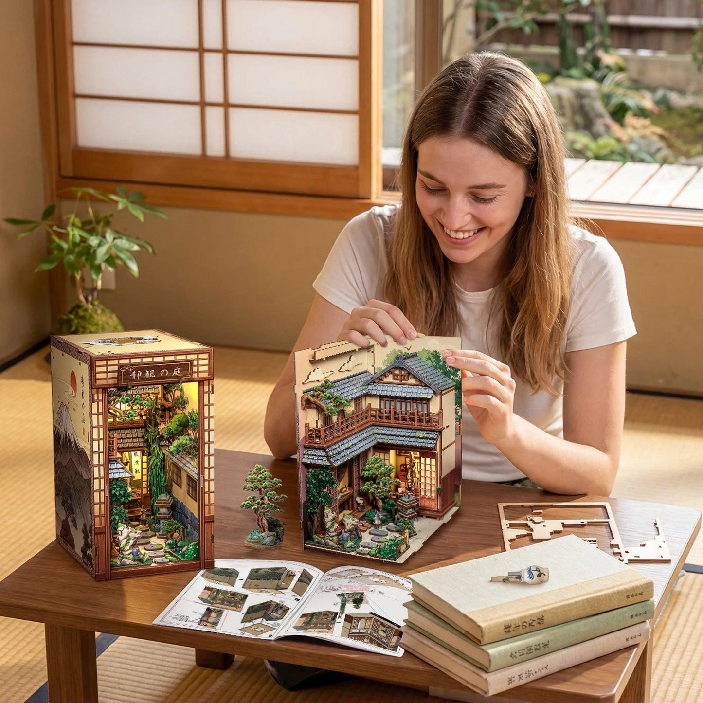  Book Nook Kit | Wooden Doll House LED | Toylandeu™ 