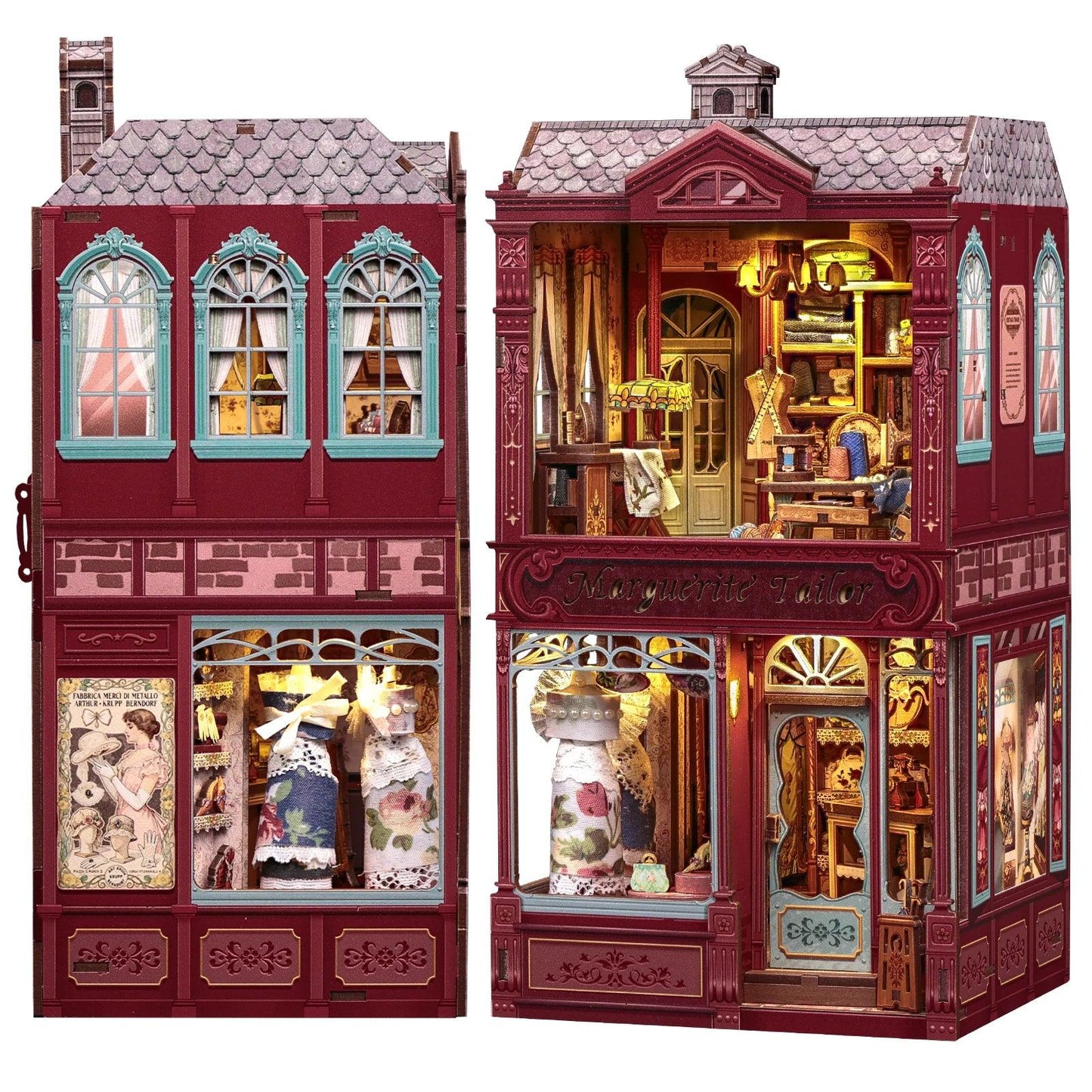  Book Nook Kit | Wooden Doll House LED | Toylandeu™ 