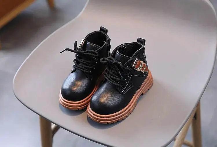  Trendy Children's Leather Autumn Boots for Boys and Girls - Stylish Short Boots with Anti-Slip Outsole -  ToylandEU™